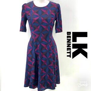 LK Bennett Janeva Printed Silk Fit and Flare Dress
